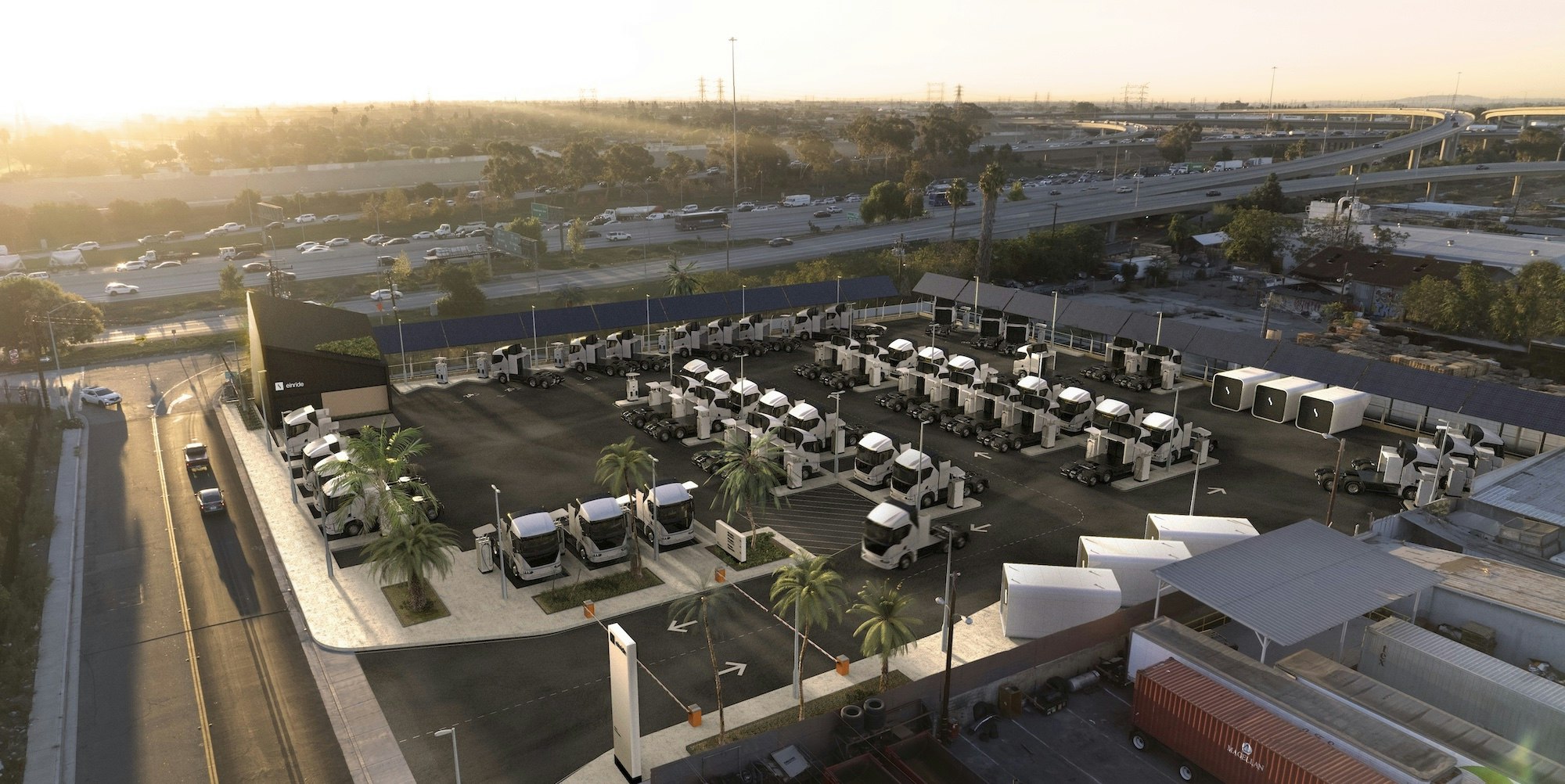 Picture of EV startup Einride's charging station in Los Angeles