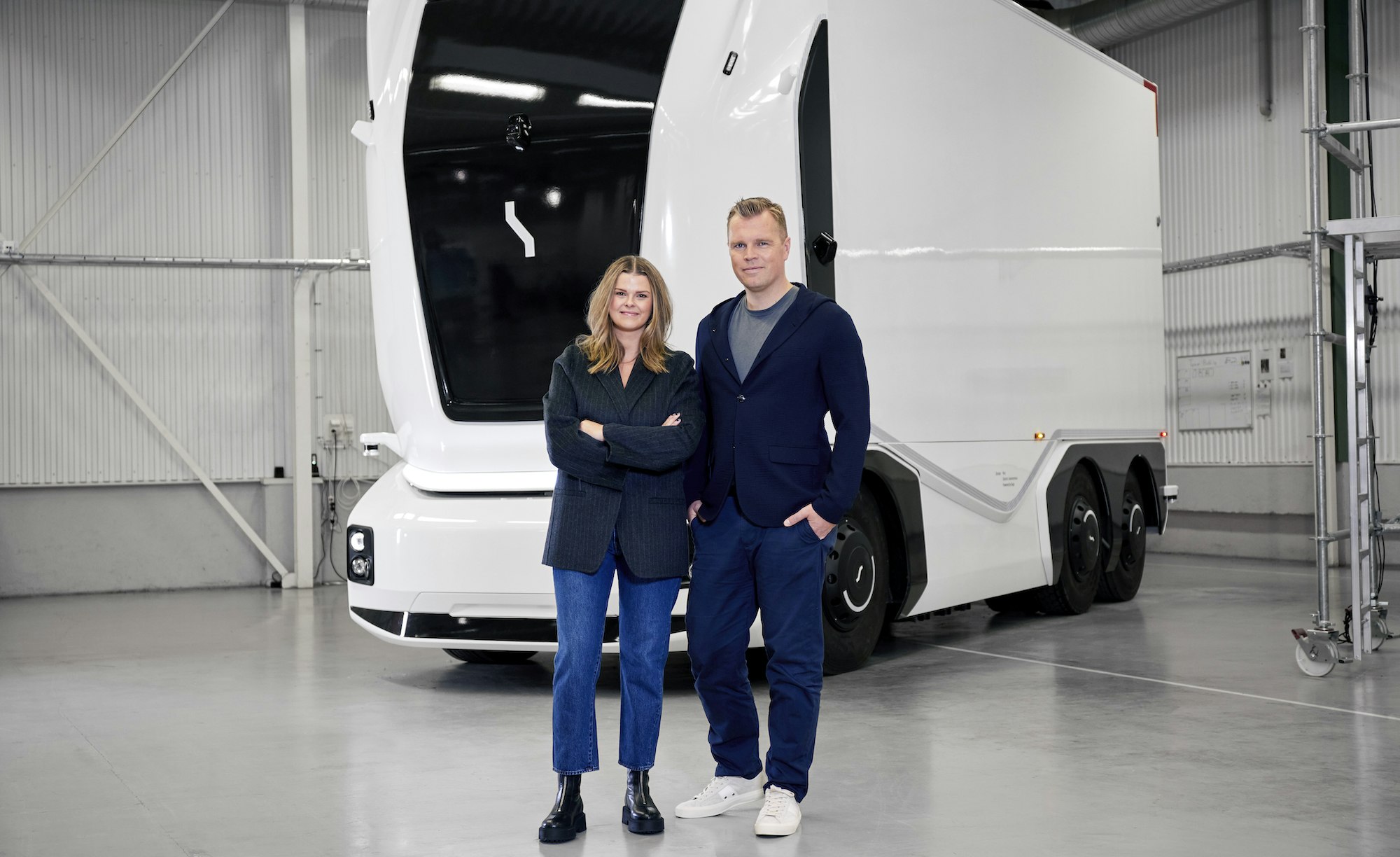 Photo of EV scaleup Einride's founders Robert Falck and Linnea Kornehed.