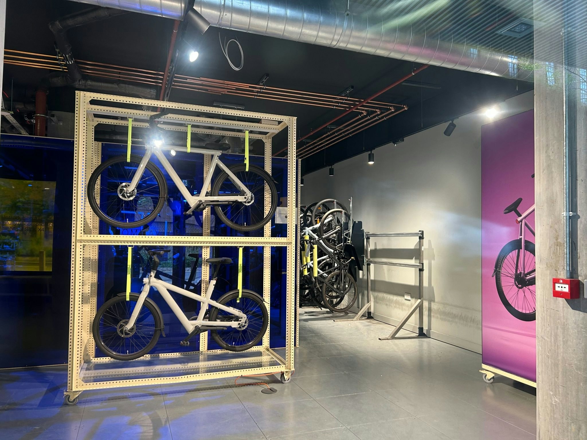 Bikes inside the Battersea VanMoof shop 