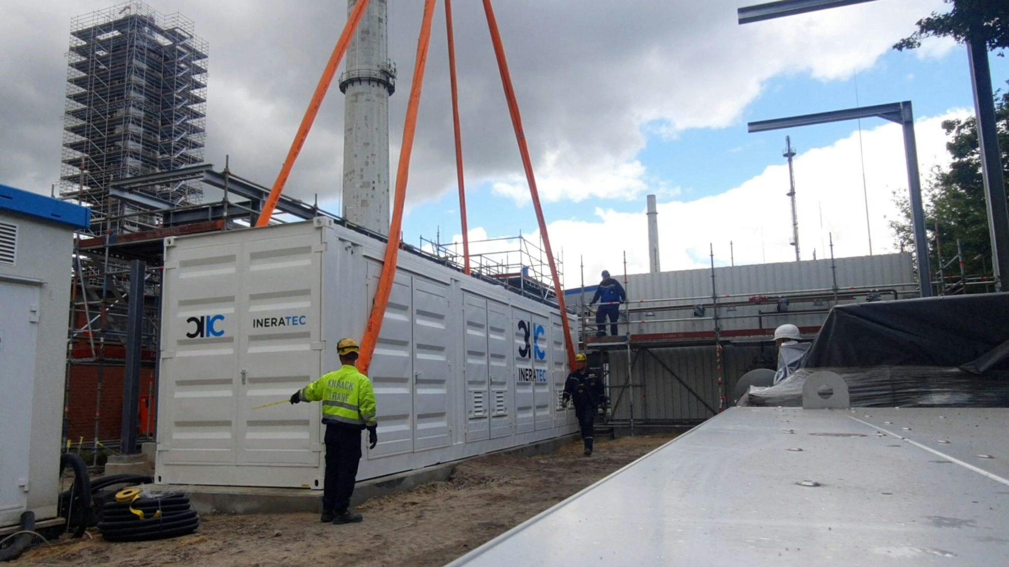 An INERATEC shipping crate being moved in one of their facilities. 