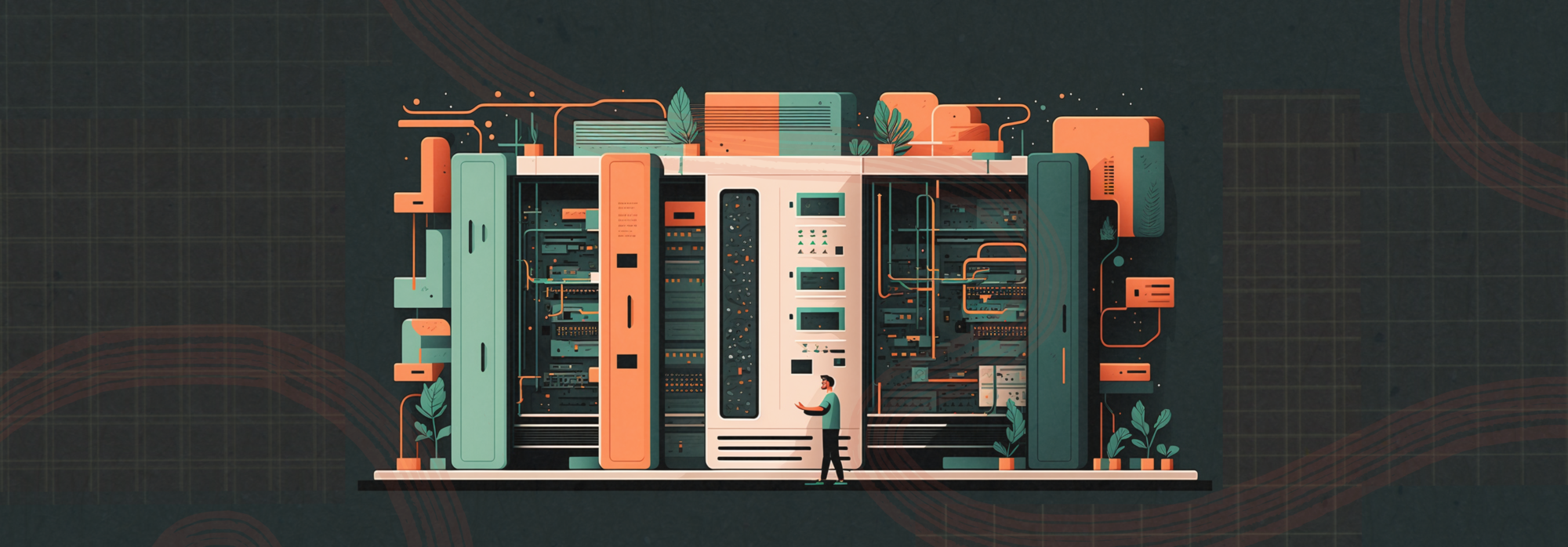 An AI illustration of a data centre