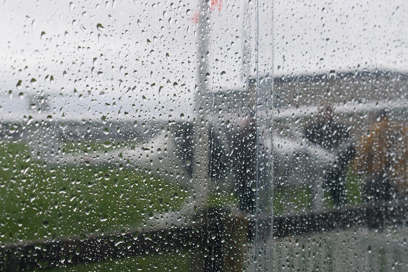 The rain-soaked Dunkeswell airfield in Devon, UK
