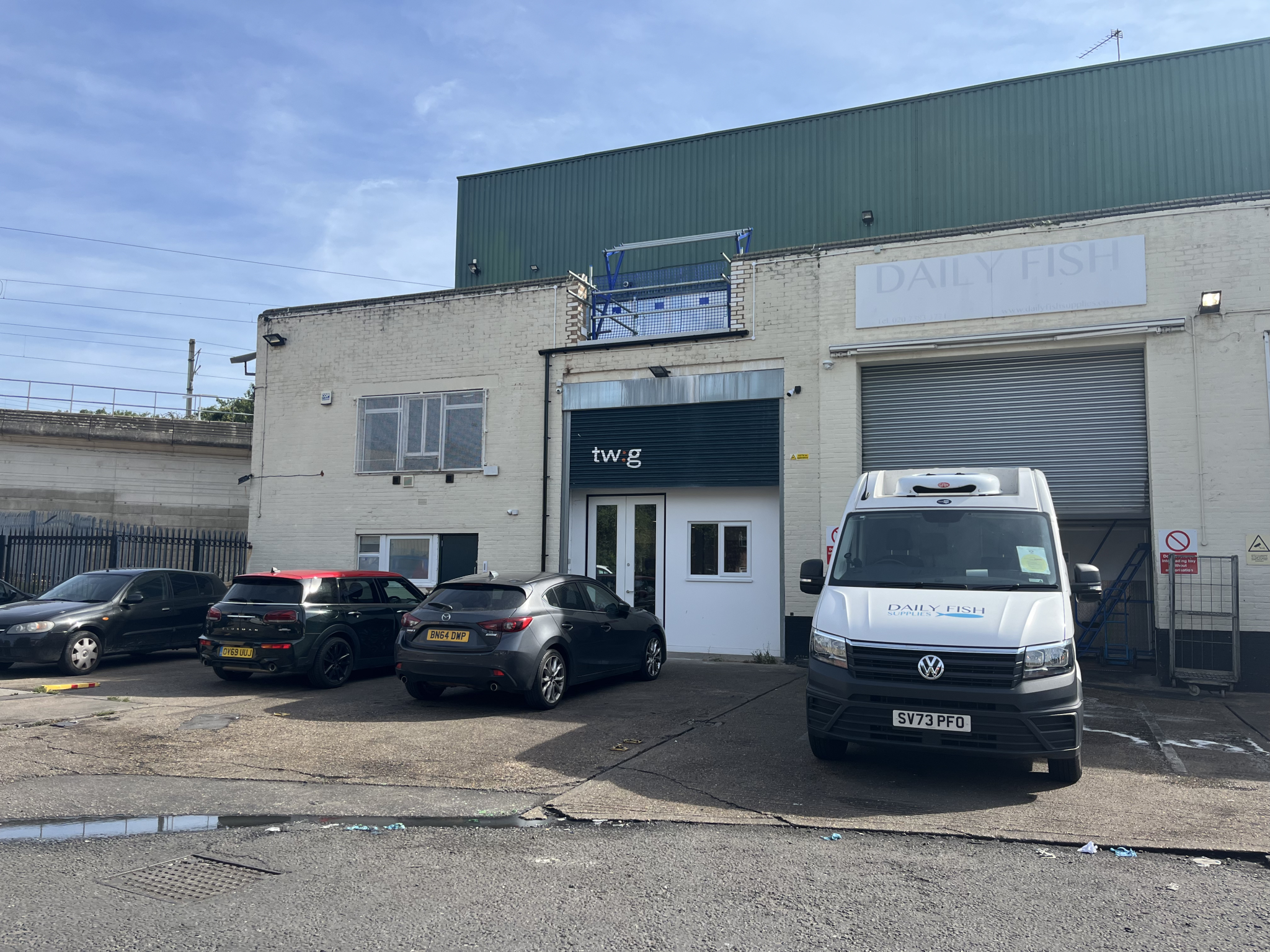 The Twig Bio office and lab space, next to a fish warehouse