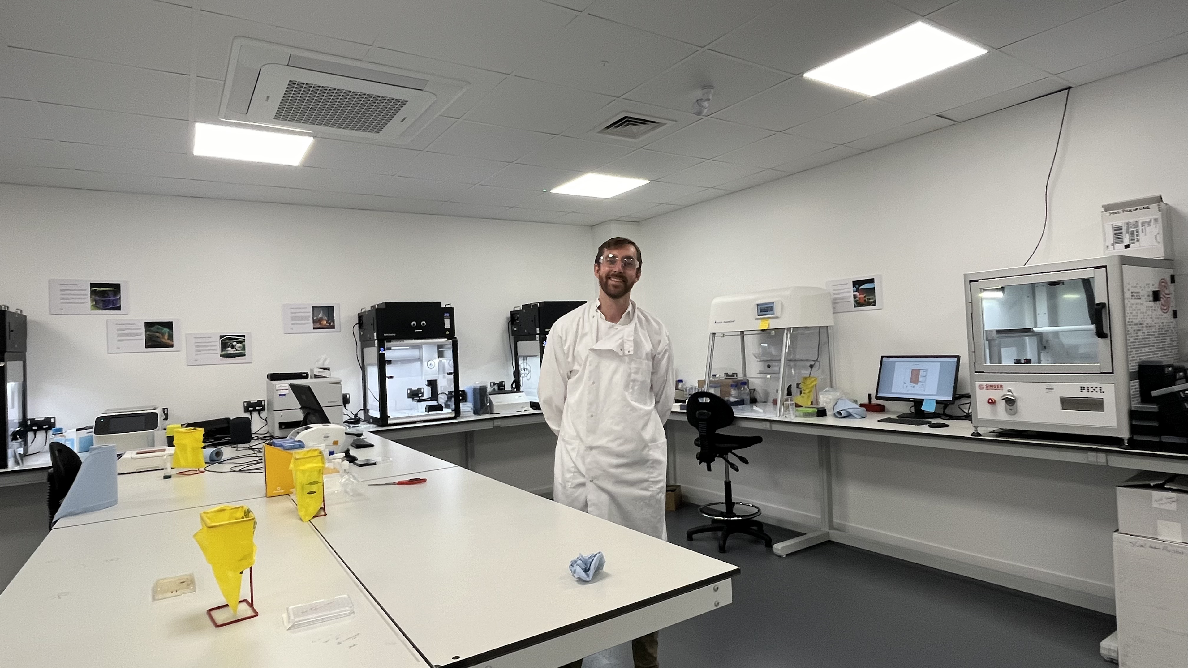 Russ Tucker in the Twig Bio lab space