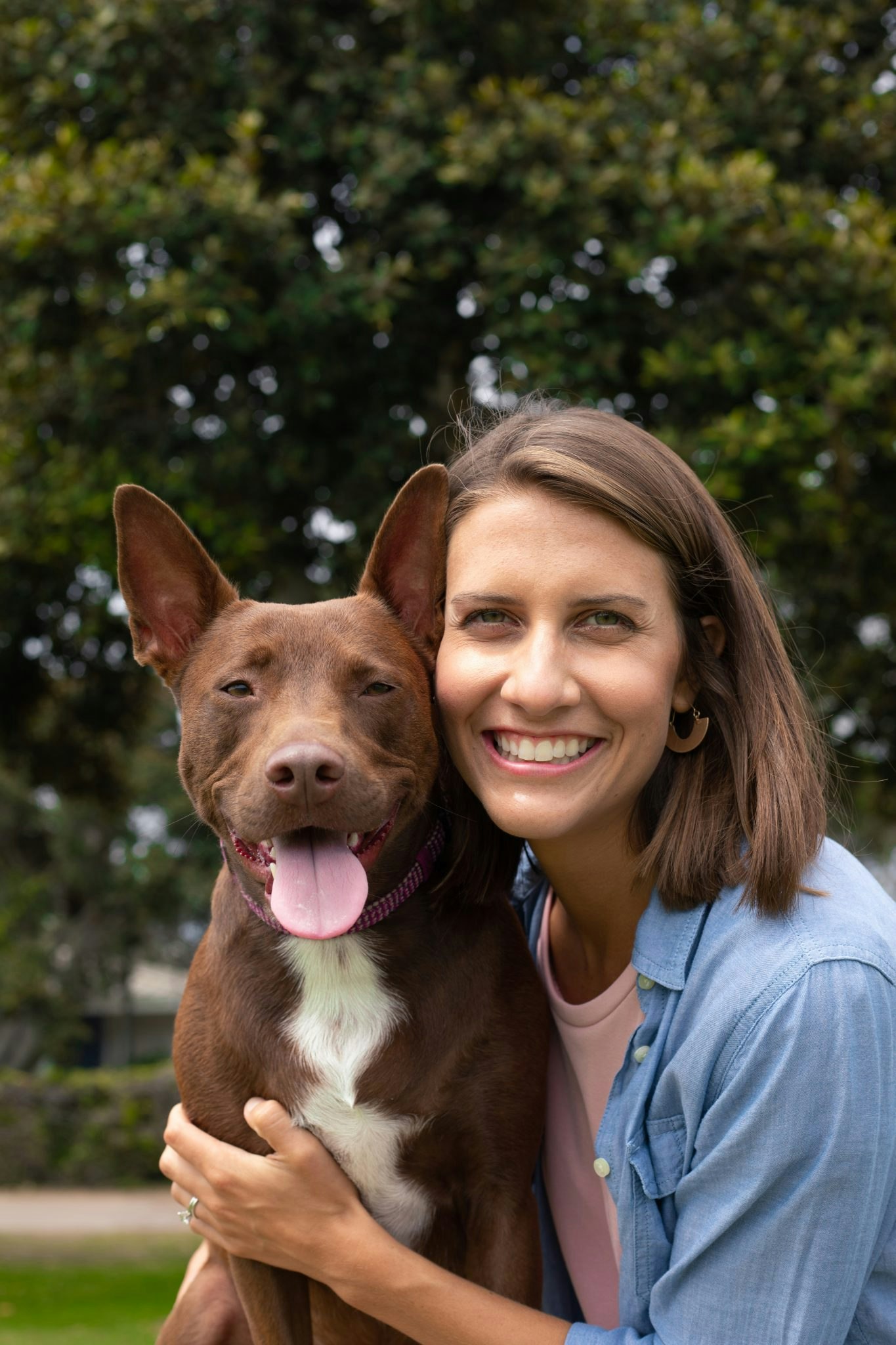 Speech pathologist Christina Hunger and her "talking" dog Stella