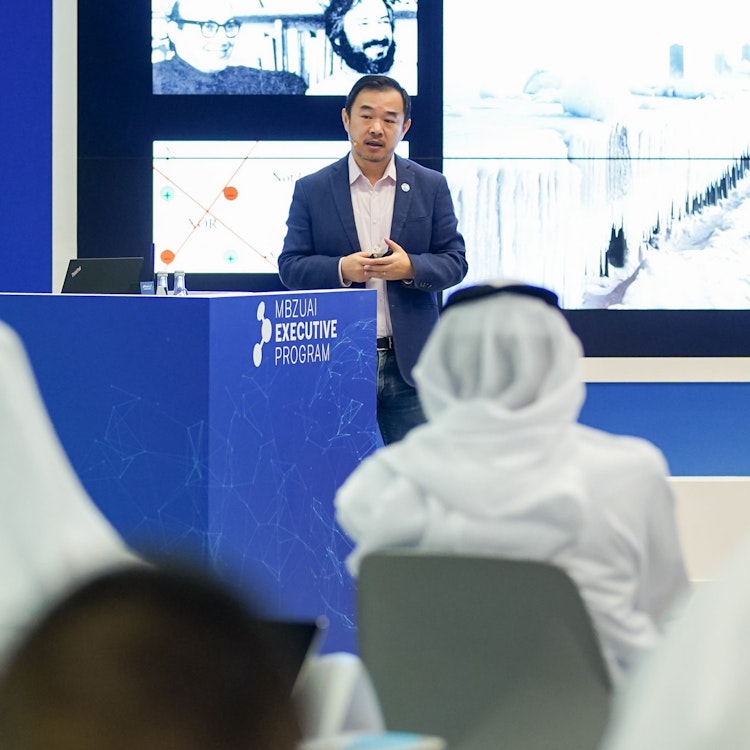 A picture of MBZUAI president Eric Xing