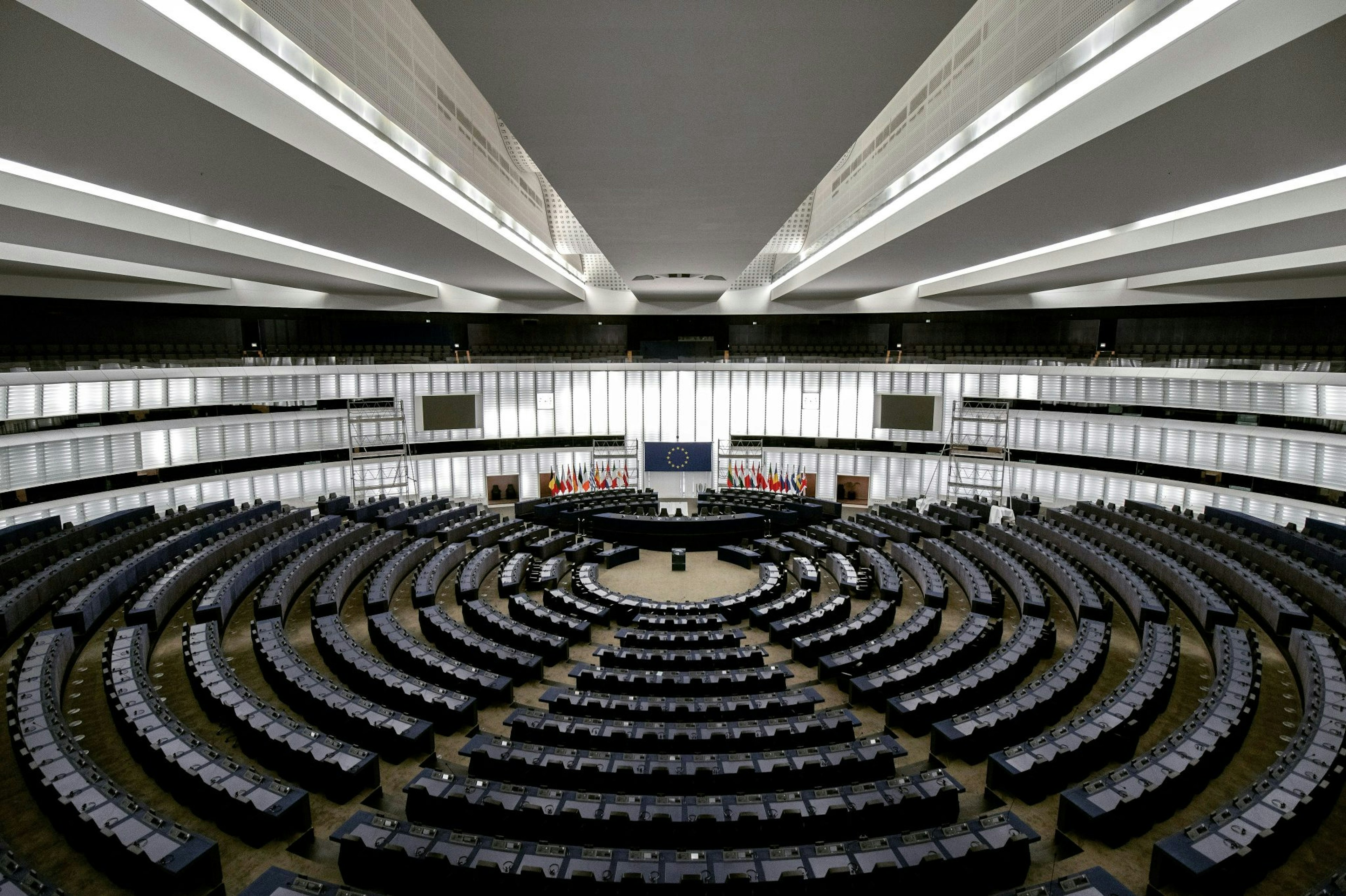 The European Parliament in Brussels. 