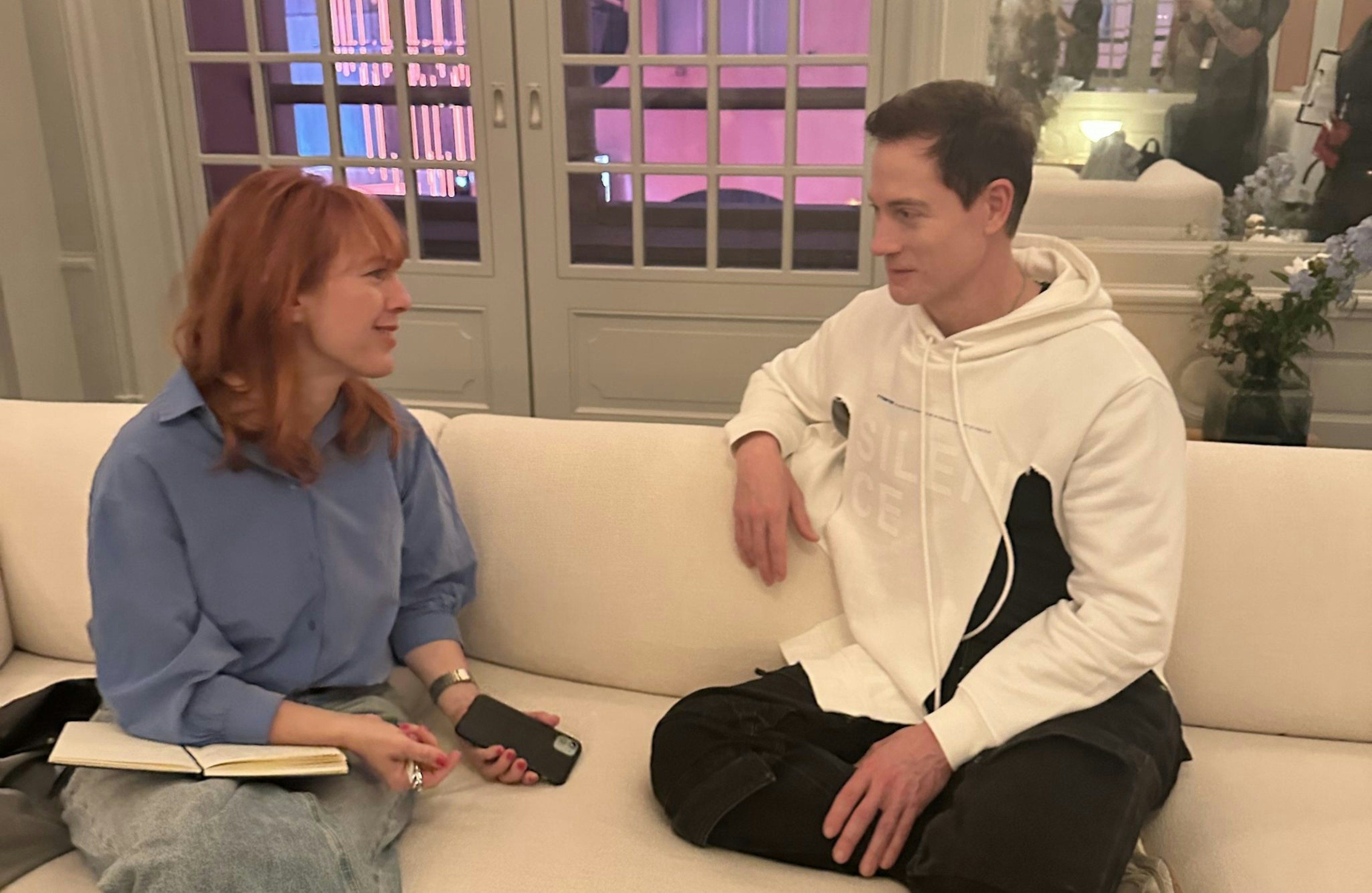 picture of Bryan Johnson in an interview with Sifted's Mimi Billing
