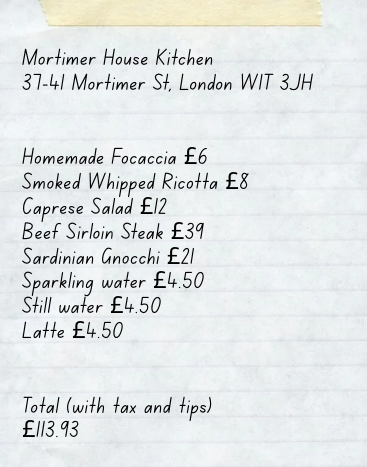 Riparbelli brunch bill