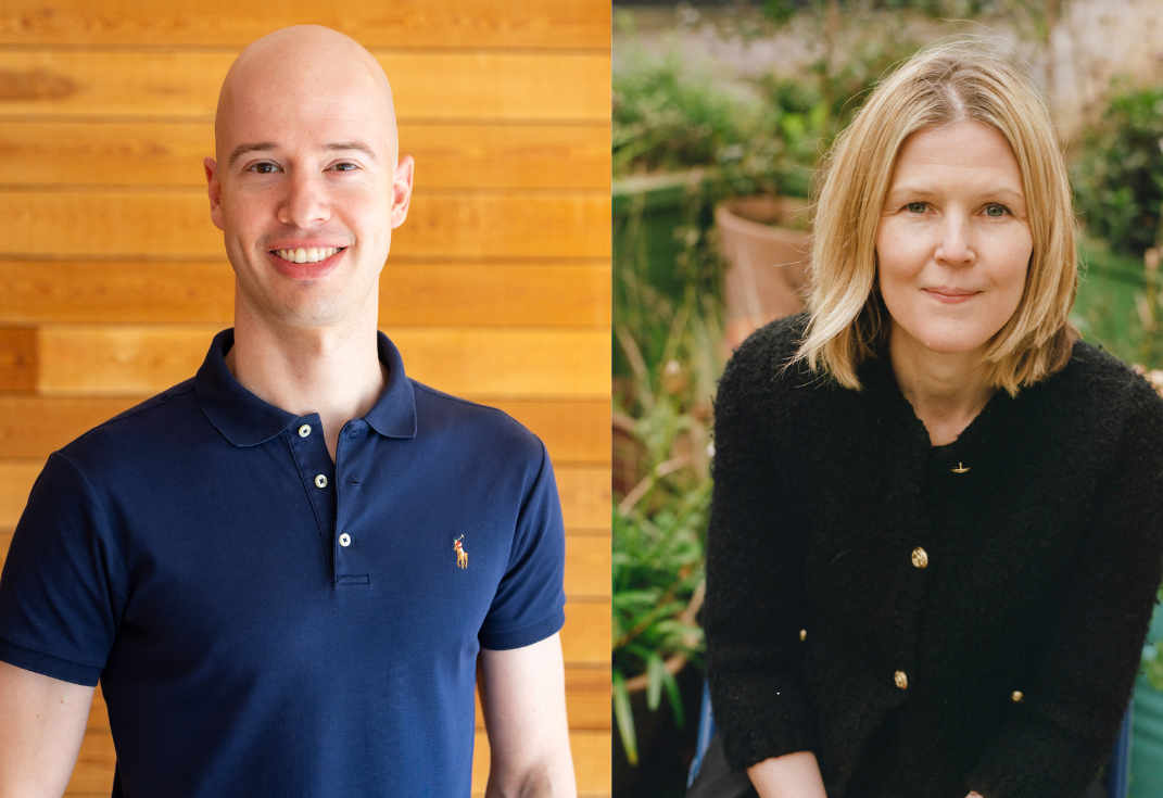Headshots of Julia Hawkins and Mish Mashkautsan