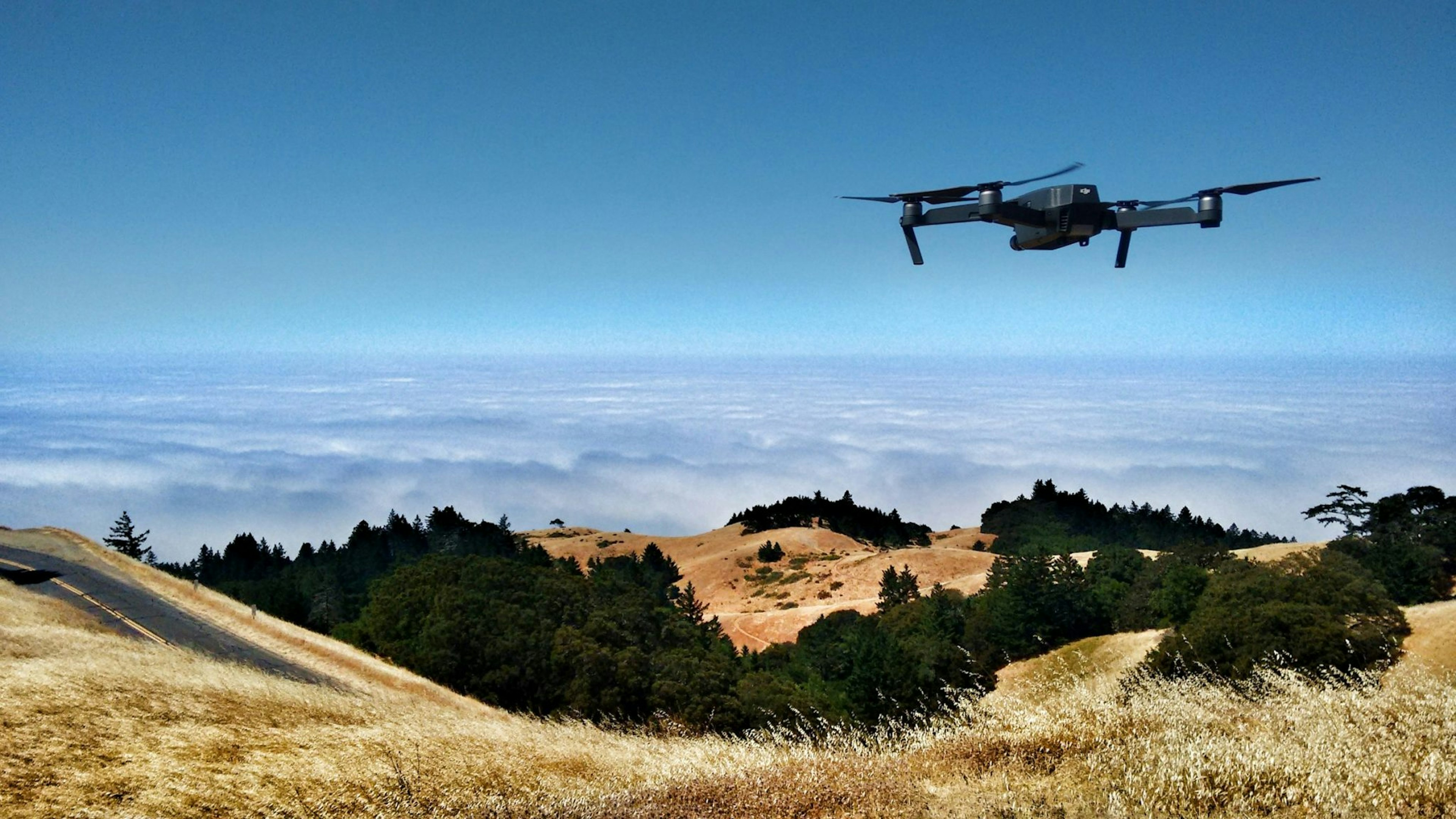 A picture of a drone in flight