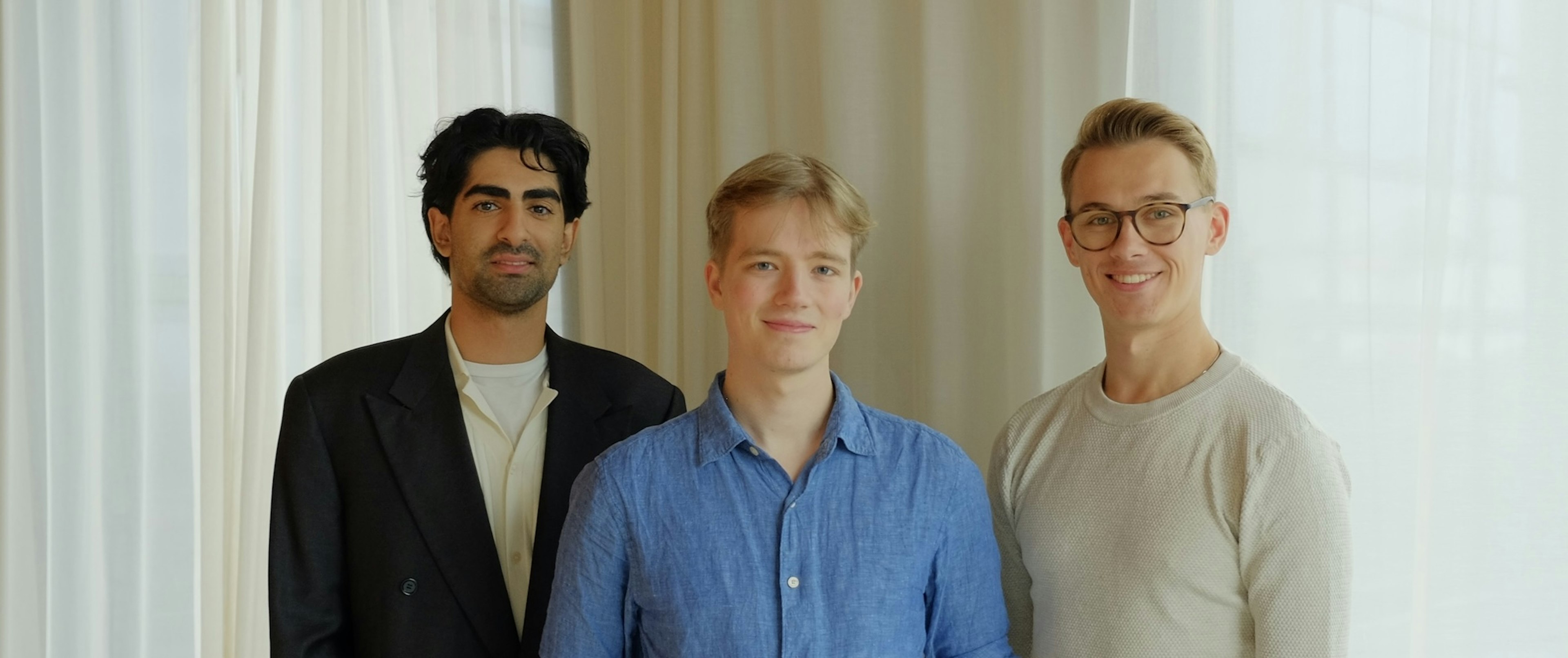 Picture of the founders of Strawberry Browser, Arian Hanifi, Charles Maddock and Sebastian Thunman.